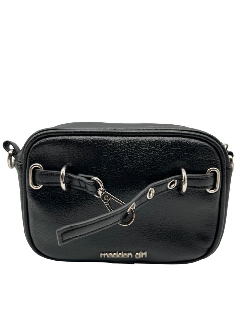 Madden Girl Black Millie Camera Mini Crossbody Bag